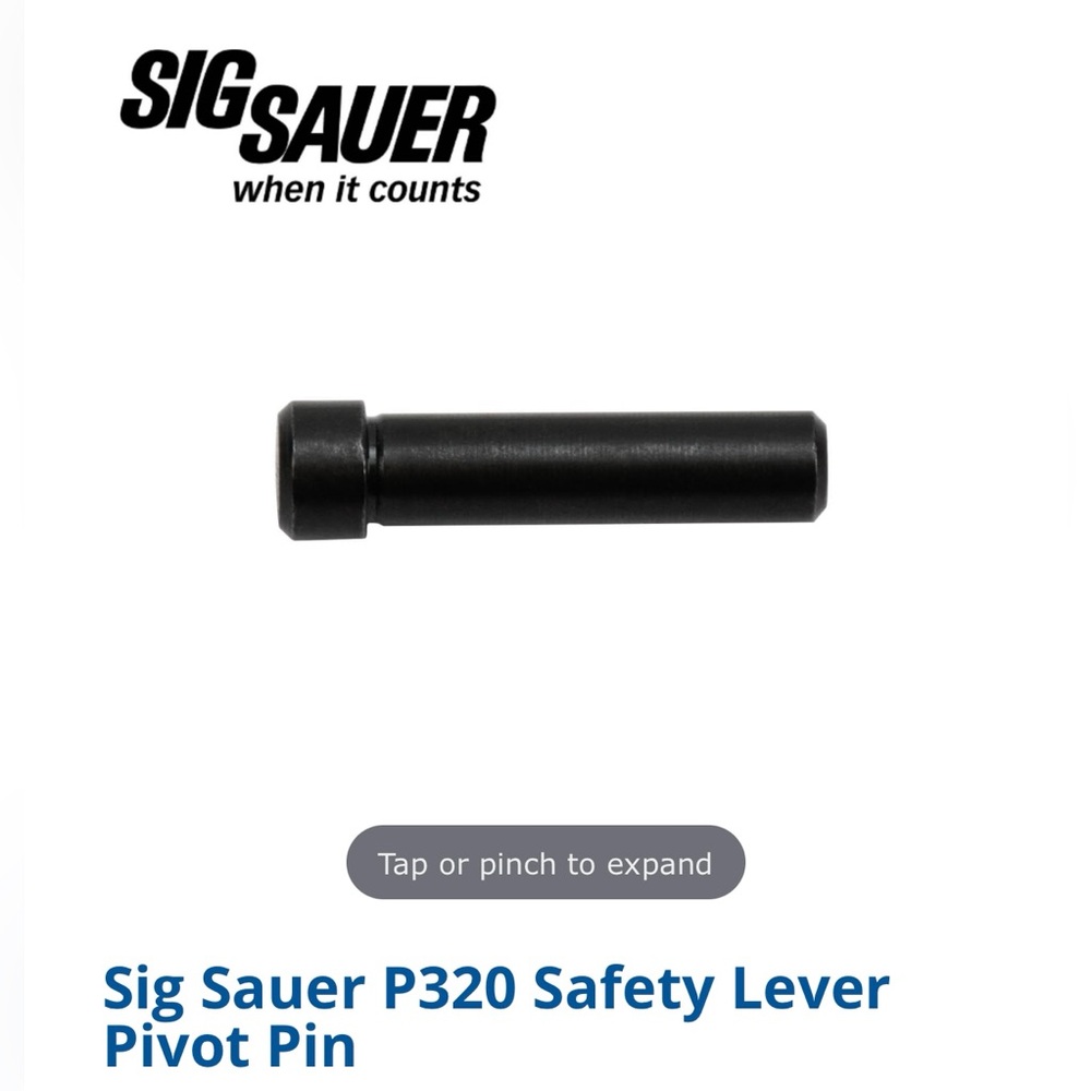 Sig Sauer P320 Safety Lever
Pivot Pin